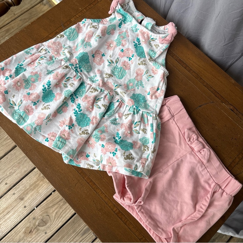 Cynthia Rowley Teal and Pink Floral Baby Dress